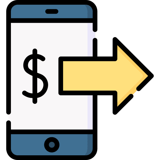 Payment phone right arrow dollar icon Payment phone right arrow dollar icon
