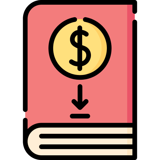 Sales down arrow sales book icon Sales down arrow sales book icon