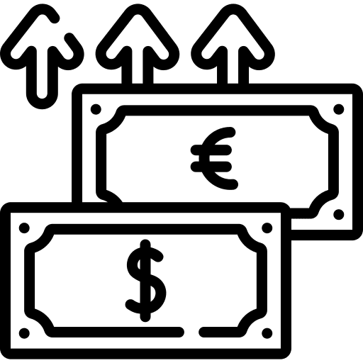 Exchange exchange euro up arrow icon Exchange exchange euro up arrow icon