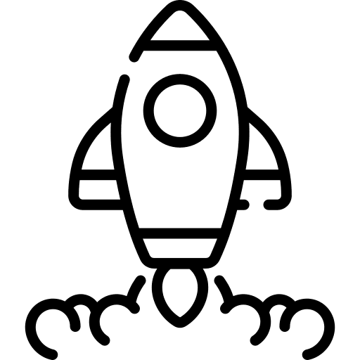 Startup rocket space shuttle rocket launch icon