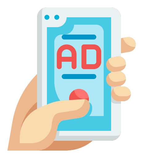 Advertising online mobile phone advertisement icon