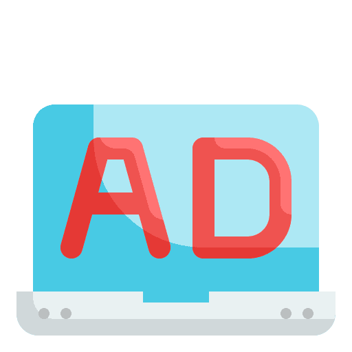 Laptop ad announcement online marketing icon