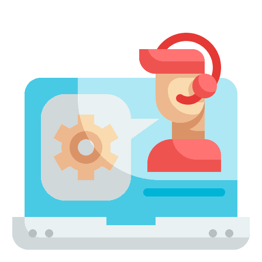 Call center online user technical support icon Call center online user technical support icon