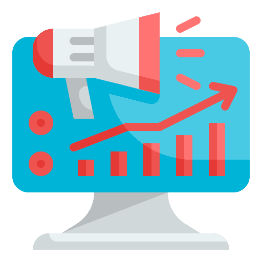 Computer bar chart growth business icon Computer bar chart growth business icon
