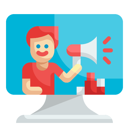 Influencer advertisement promotion communications icon Influencer advertisement promotion communications icon