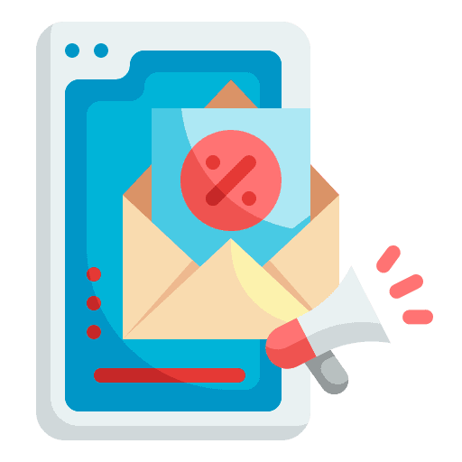 Offer online smartphone email icon Offer online smartphone email icon