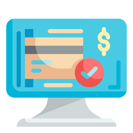 Online payment ecommerce debit card business and finance icon Online payment ecommerce debit card business and finance icon