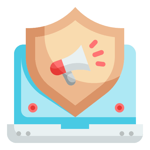 Security laptop protection marketing icon Security laptop protection marketing icon