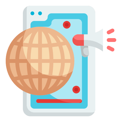 Worldwide online internet smartphone icon Worldwide online internet smartphone icon