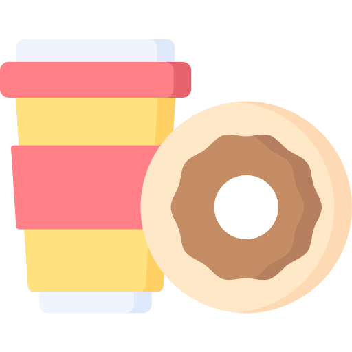 Donut paper cup fast food snack icon