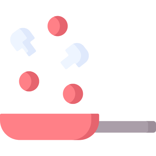 Frying pan mushroom food equipment icon