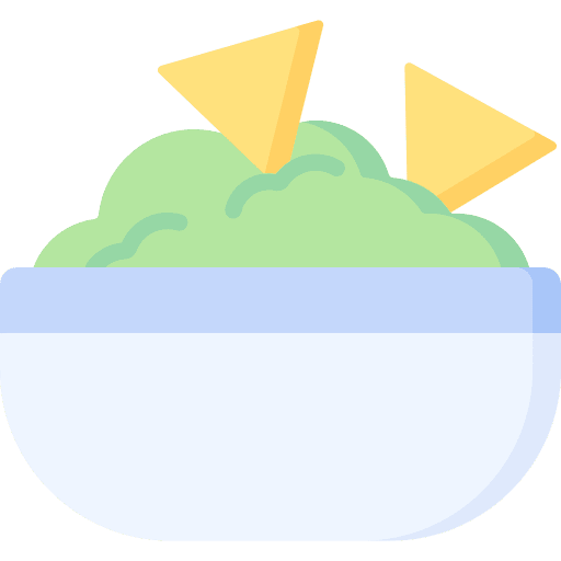 Nachos vegetarian food and restaurant guacamole icon