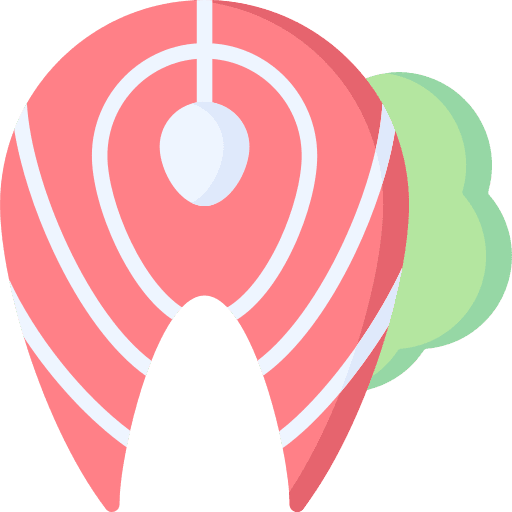 Salmon food and restaurant vegetable fish icon Salmon food and restaurant vegetable fish icon