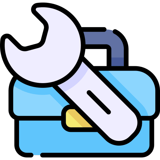 Tool box improvement construction and tools kit icon