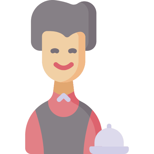 Room service food tray food man icon Room service food tray food man icon