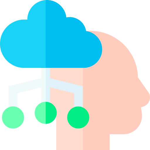 Machine learning cloud data knowledge icon