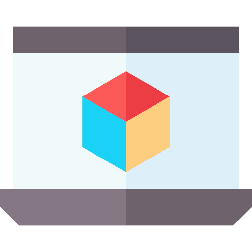 Cube simulation geometry 3d design icon