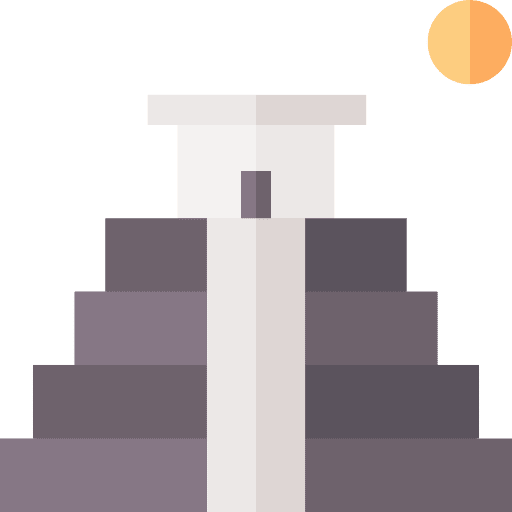 Maya maya pyramid archaeology icon