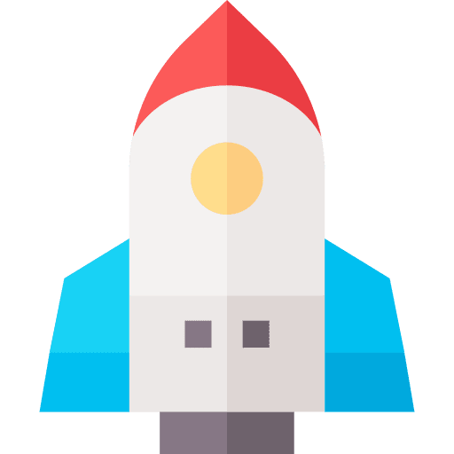 Rocket launch transportation spacecraft icon