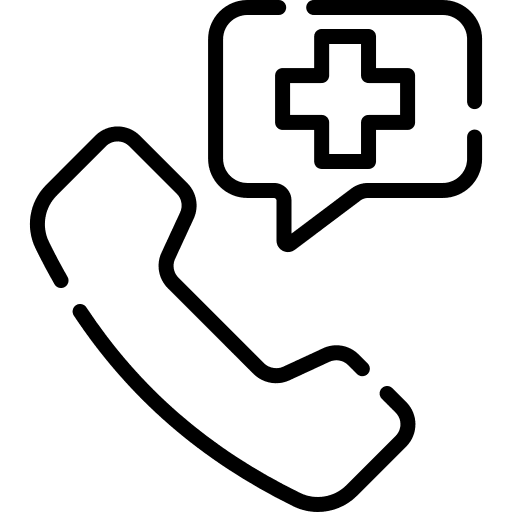 Emergency call medical telephone fire alarm icon
