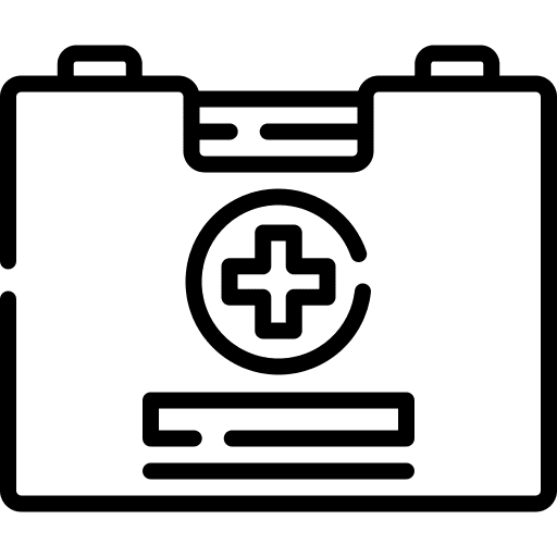 First aid kit medicine and health medical first aid kit icon
