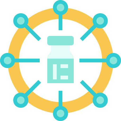 Distribution center healthcare and medical distribute pharmacy icon