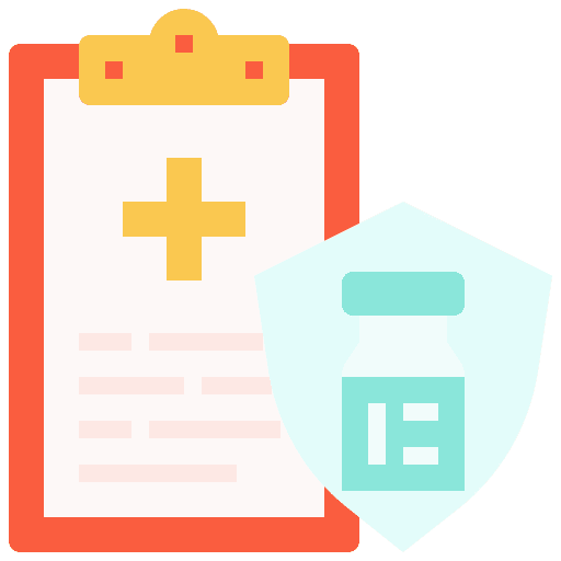 Medical record report shield healthcare and medical icon