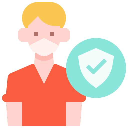 Immunity face mask healthcare and medical sterilization icon