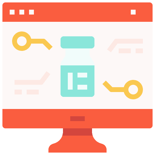 Information healthcare and medical computer pharmacy icon