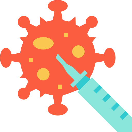Injection syringe pharmacy coronavirus icon