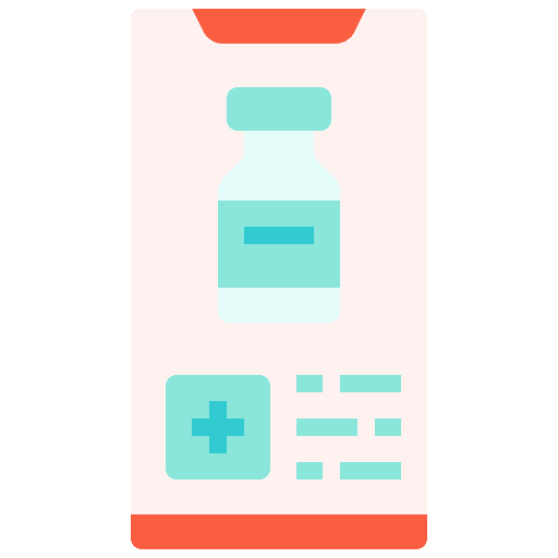 Smartphone healthcare and medical application vaccine record icon