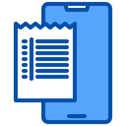 Online payment mobile receipt digital money bill icon