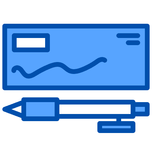 Cheque writing tool business and finance pen icon Cheque writing tool business and finance pen icon