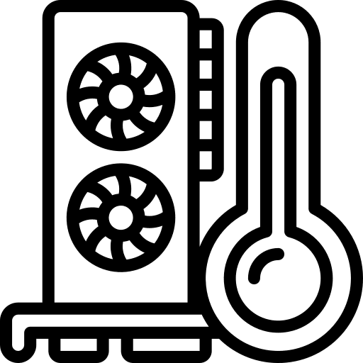 Gpu gaming chip thermometer icon