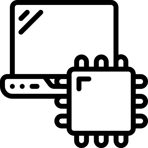 Laptop computer processor digital icon