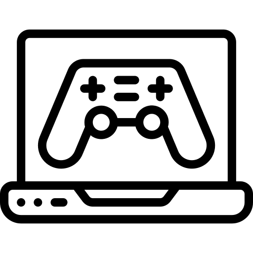 Laptop joystick computer videogame icon