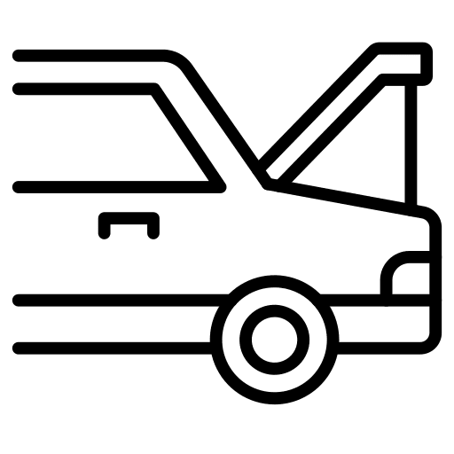 Automobile trunk open transportation car icon