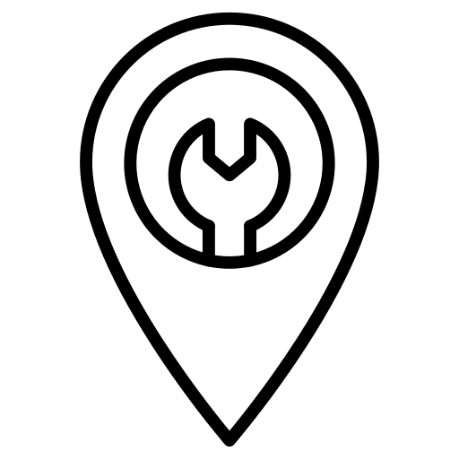 Technical support maps and location repair location icon