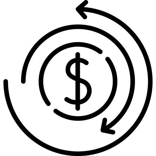 Funds dollar circular arrow commerce and shopping icon