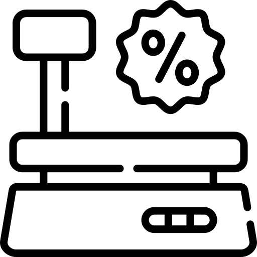 Discount commerce retail scales icon
