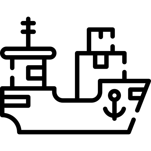 Shipping ship cargo boat industry icon