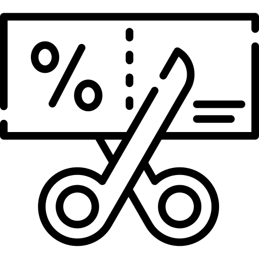 Coupon commerce square scissors icon
