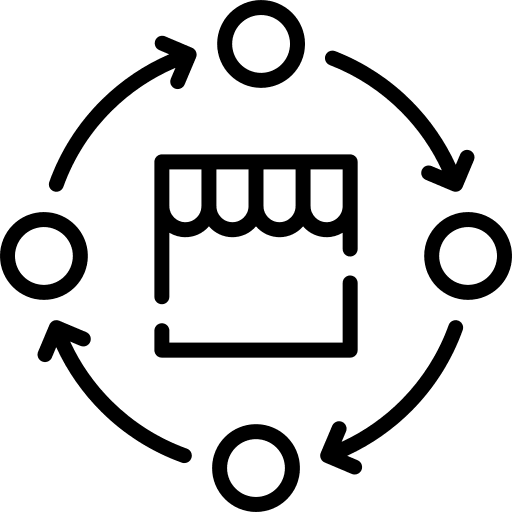 Management money commerce and shopping circular arrows icon