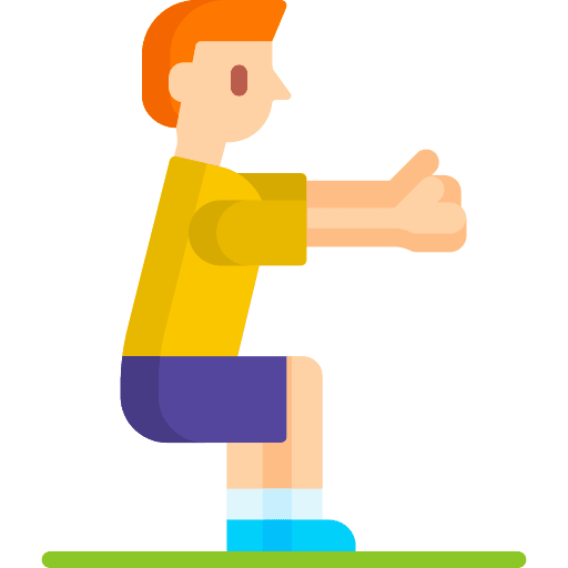 Squat sports and competition people healthy icon
