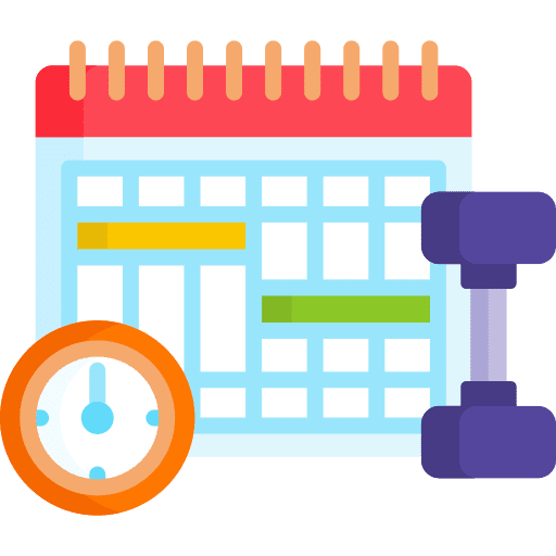 Workout exercise calendar time and date icon