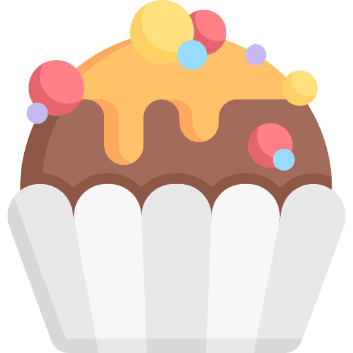 Muffin sugar food and restaurant gastronomy icon