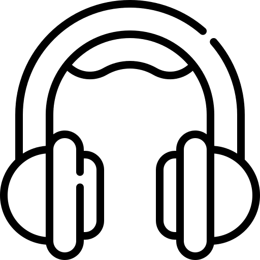 Headphones communications technology sound icon Headphones communications technology sound icon