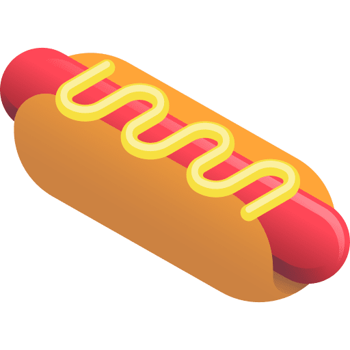 Hot dog mustard sausage fast food icon
