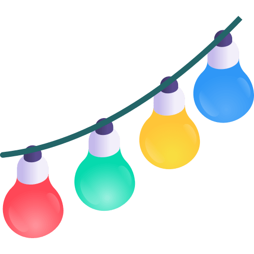 Light bulbs birthday and party illumination decoration icon