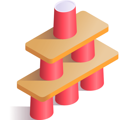 Cups tower isometric throw icon Cups tower isometric throw icon